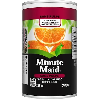 Minute Maid Jus d'orange sans pulpe Can 295 ml, 1,01 $/100ml