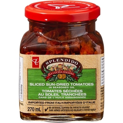 PC Splendido Splendido Sliced Sun-Dried Tomatoes in Seasoned Oil 270 ml, $2.59/100ml