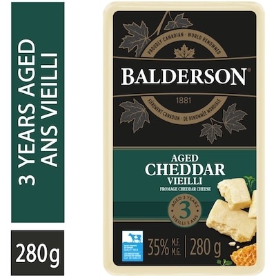 Balderson 3 Year Aged Cheddar Cheese 280 g, $5.00/100g