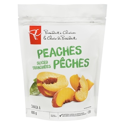 President's Choice Sliced Peaches 600 g, $0.67/100g