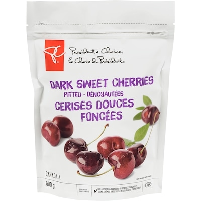 President's Choice Pitted Dark Sweet Cherries  600 g, $0.67/100g