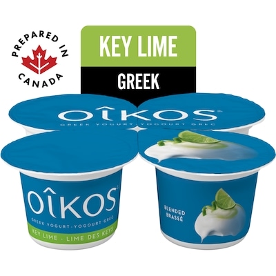 Oikos Greek Yogurt, Key Lime Flavour, 2% M.F., Blended 4x100.0 g, $1.07/100g