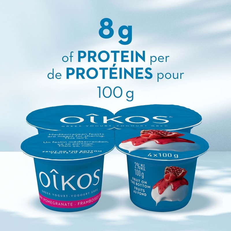 Greek Yogurt, Rasberry-Pomegranate, Fruit on the Botton, 2% M.F.