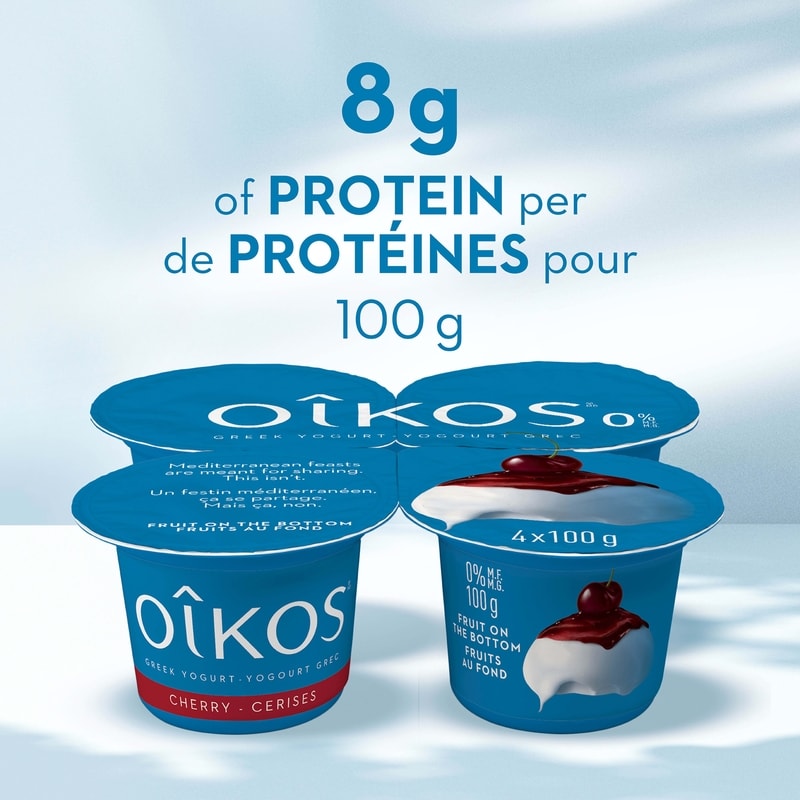 Greek Yogurt, Cherry, Fruit on the Bottom, 0% M.F.