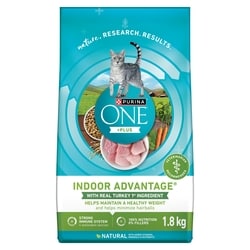 Purina ONE +Plus Dry Cat Food Indoor Advantage Turkey 1.8 kg, $0.86/100g