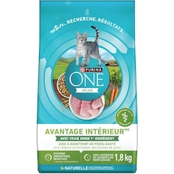 Purina ONE +Plus Avantage Intérieur Dinde, Nourriture Sèche pour Chats 1,8 kg 1.8 kg, 0,83 $/100g