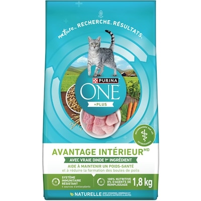 Purina ONE +Plus Avantage Intérieur Dinde, Nourriture Sèche pour Chats 1,8 kg 1.8 kg, 0,78 $/100g