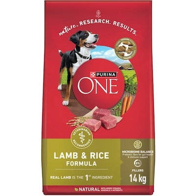 Purina ONE Microbiome Balance Lamb & Rice Formula, Dry Dog Food 14 kg, $0.39/100g