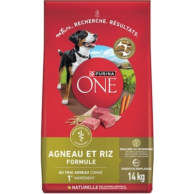Purina ONE Formule Agneau et Riz, Nourriture Sèche pour Chiens 14 kg 14 kg, 0,39 $/100g