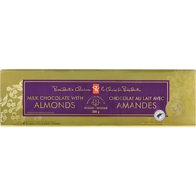 President's Choice Milk Chocolate Bar With Almonds 300 g, $2.83/100g