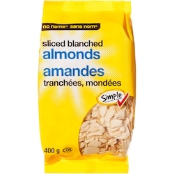 No Name Sliced Blanched Almonds  400 g, $2.63/100g