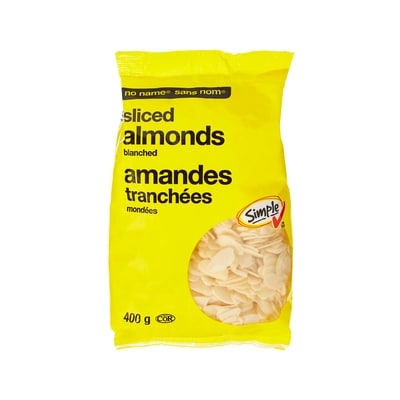 No Name Sliced Blanched Almonds 400 g, $3.25/100g