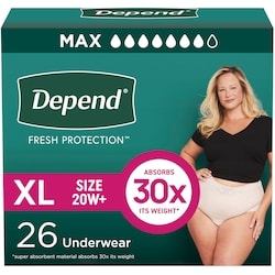 Fresh Protection Adult Incontinence Underwear for Women (Formerly Fit-Flex), Disposable, Maximum, Extra-Large, Blush, 26 Count