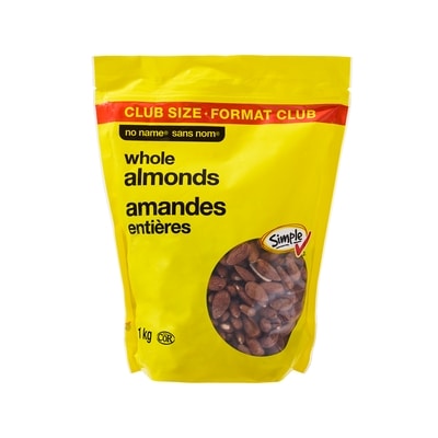 No Name Whole Almonds Club Size 1 kg, $2.70/100g