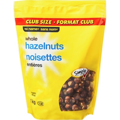 Sans Nom Noisettes entières, format club 1 kg, 3,00 $/100g
