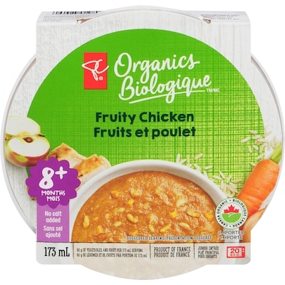 PC Organics Fruity Chicken Entrée 185 g, $2.16/100g