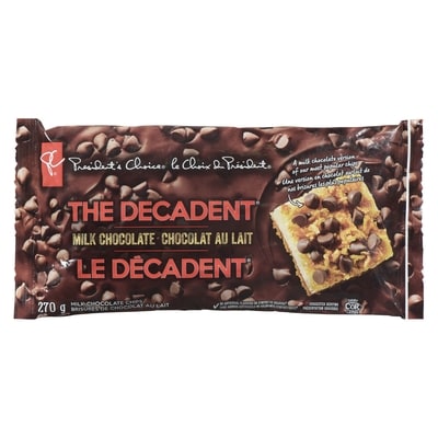 President's Choice The Decadent Milk Chocolate Chips 270 g, $2.22/100g