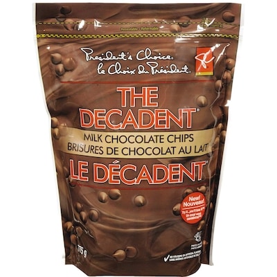 President's Choice The Decadent Milk Chocolate Chips 775 g, $1.68/100g