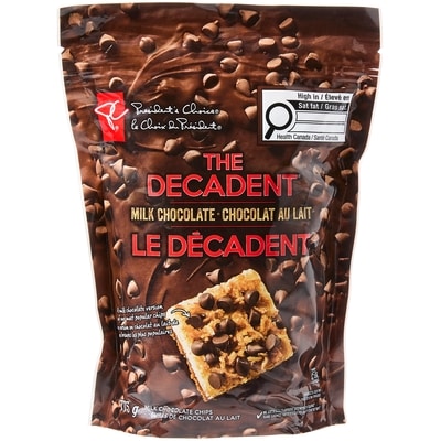 President's Choice The Decadent Milk Chocolate Chips 775 g, $2.26/100g