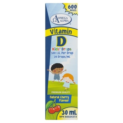 Omega Alpha Vitamin D Kids' Drops, Natural Cherry Flavour 30 ml, $86.63/100ml