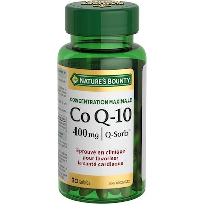 Nature’s Bounty Co q-10 puissance maximale 400 mg, 30 gélules 30 ea, 1,11 $/1ch