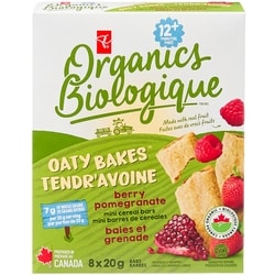 PC Biologique Mini barres de céréales baies et grenade 160 g, 2,06 $/100g