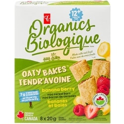 PC Biologique Mini barres de céréales banane et baies 160 g, 0,02 $/1ch