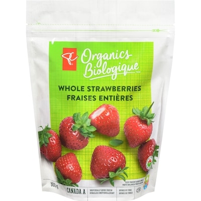 PC Organics Whole Strawberries 600 g, $1.42/100g