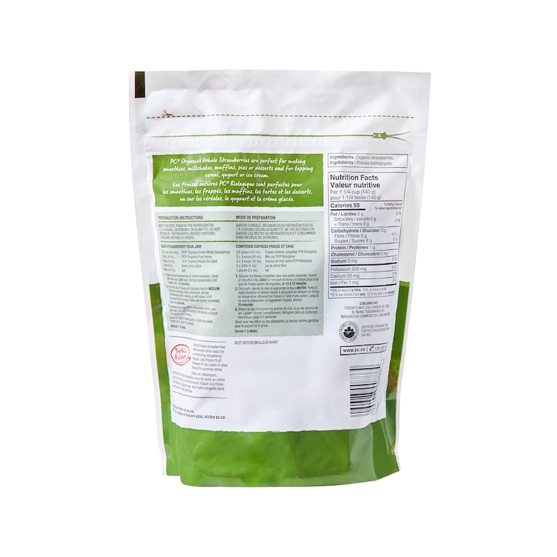 Frozen Whole Strawberries, Organic