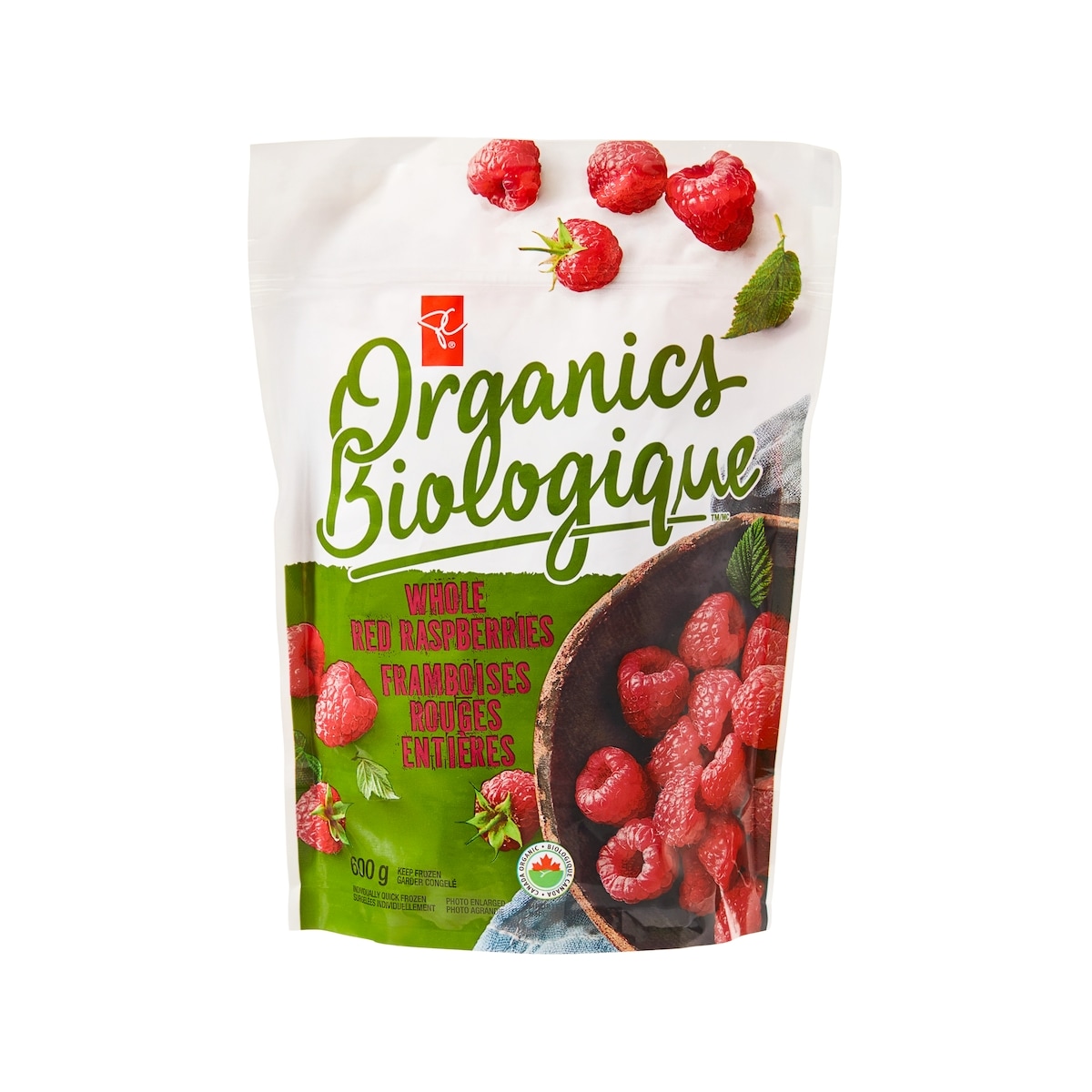 PC Organics Frozen Whole Red Raspberries
