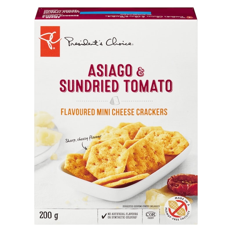 Asiago and Sundried Tomato Flavoured Mini Cheese Crackers