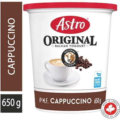 Astro Original Balkan Style Cappuccino Yogurt 3.25% 650 g, $0.46/100g