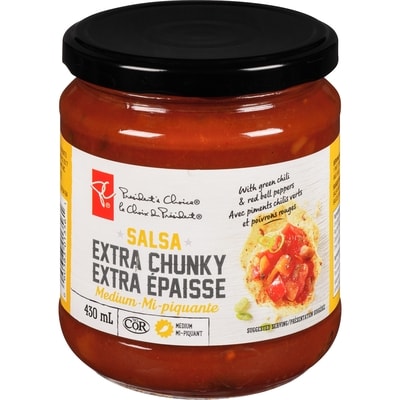 President's Choice Extra Chunky Medium Salsa 430 ml, $1.16/100ml