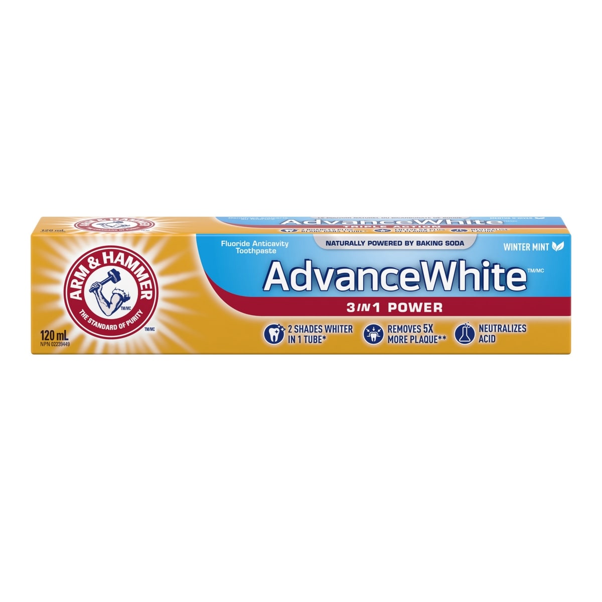 Arm & Hammer Dentifrice Advance White à triple action 120 ml, 3,58 $/100ml