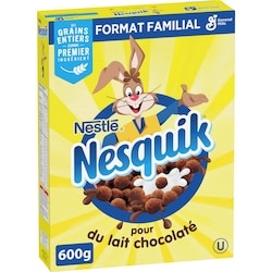 General Mills Nesquik, Céréales au Chocolat, Grains Entiers, Format Familial 600 g, 1,33 $/100g