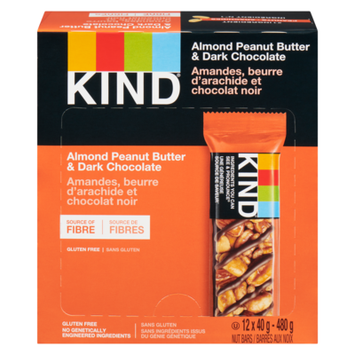 Kind bar Almond Peanut Butter & Dark Chocolate Bars 12x40.0 g, $5.21/100g