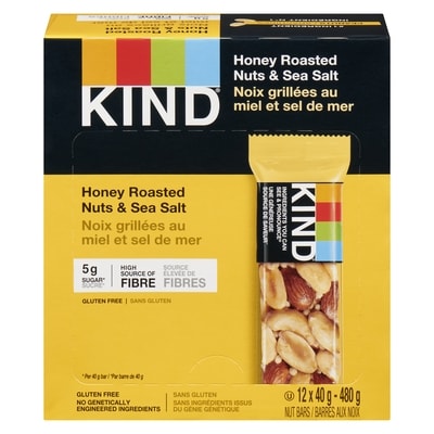 Kind bar Honey Roasted Nuts & Sea Salt Bars 12x40.0 g, $5.00/100g