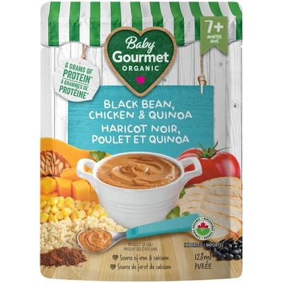 Baby Gourmet Plat préparé biologique haricot noir, poulet et quinoa  128 ml, 1,95 $/100ml