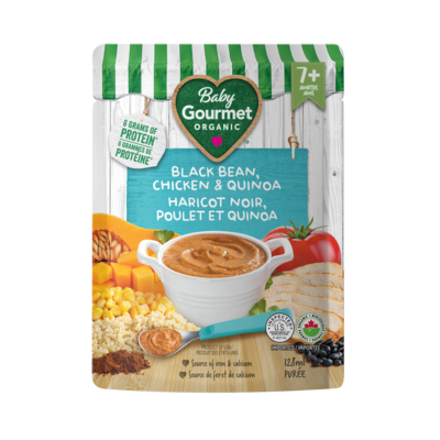 Baby Gourmet Plat préparé biologique haricot noir, poulet et quinoa  128 ml, 2,18 $/100ml