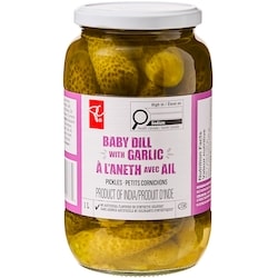President's Choice Baby Dill Pickles With Garlic 1 l, $0.55/100ml