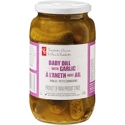 le Choix du Président Petits cornichons à l'aneth avec ail 1 l, 0,50 $/100ml