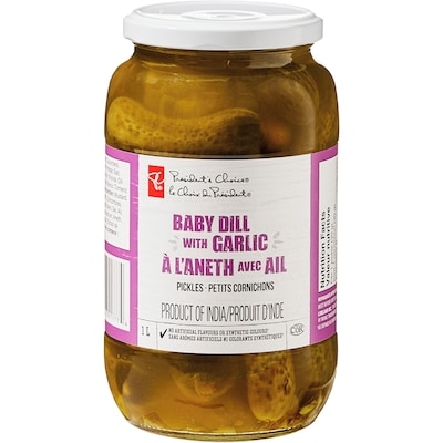 le Choix du Président Petits cornichons à l'aneth avec ail 1 l, 0,60 $/100ml