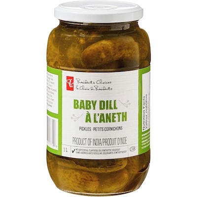 le Choix du Président Petits cornichons à l’aneth 1 l, 0,60 $/100ml