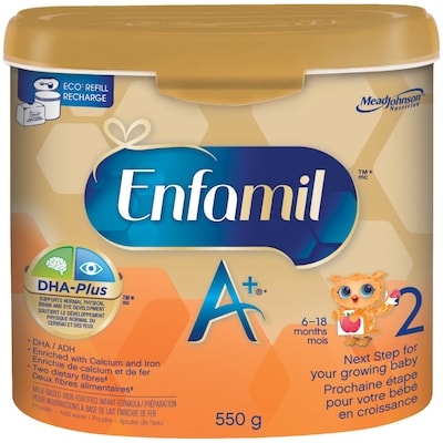 Enfamil Préparation pour bebe A+2 en poudre contenant 550 g, 9,27 $/100g 4,21 $/1lb