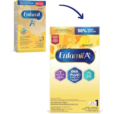 Enfamil Préparation pour bebe A+ en poudre contenant recharge 992 g, 7,06 $/100ml
