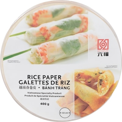 Six Fortune Rice Paper 400 g, $0.85/100g
