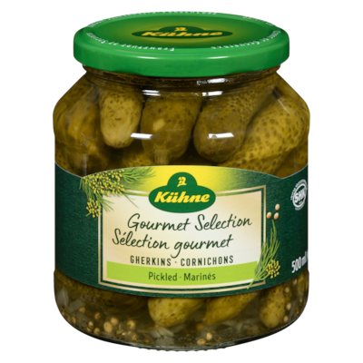 Kuhne Kuehne Gherkins 500 ml, $1.30/100ml