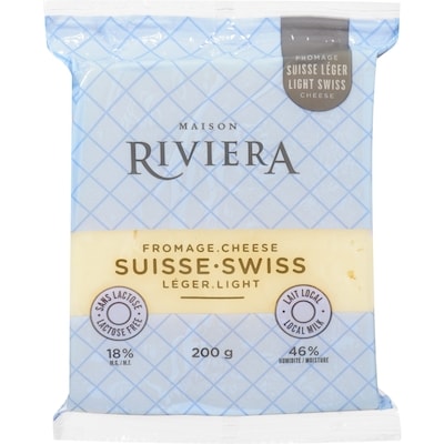 Riviera Light Swiss Cheese 18 % M.F. 200 g, $3.70/100g