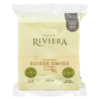 Riviera Swiss Cheese 27 % M.F. 200 g, $4.00/100g