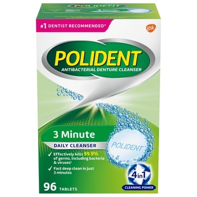 Polident 3 Minute Denture Cleanser 96 ea, $0.10/1ea